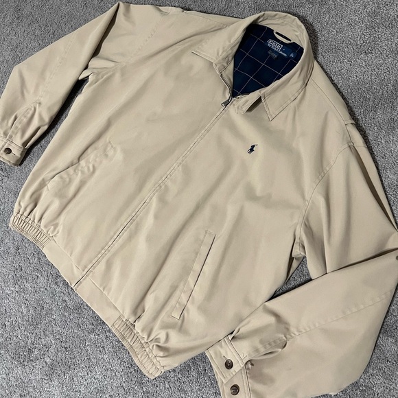 Polo Ralph Lauren Other - Polo Ralph Lauren Jacket Mens Khaki Harringtons Golf Full Zip Plaid Lined